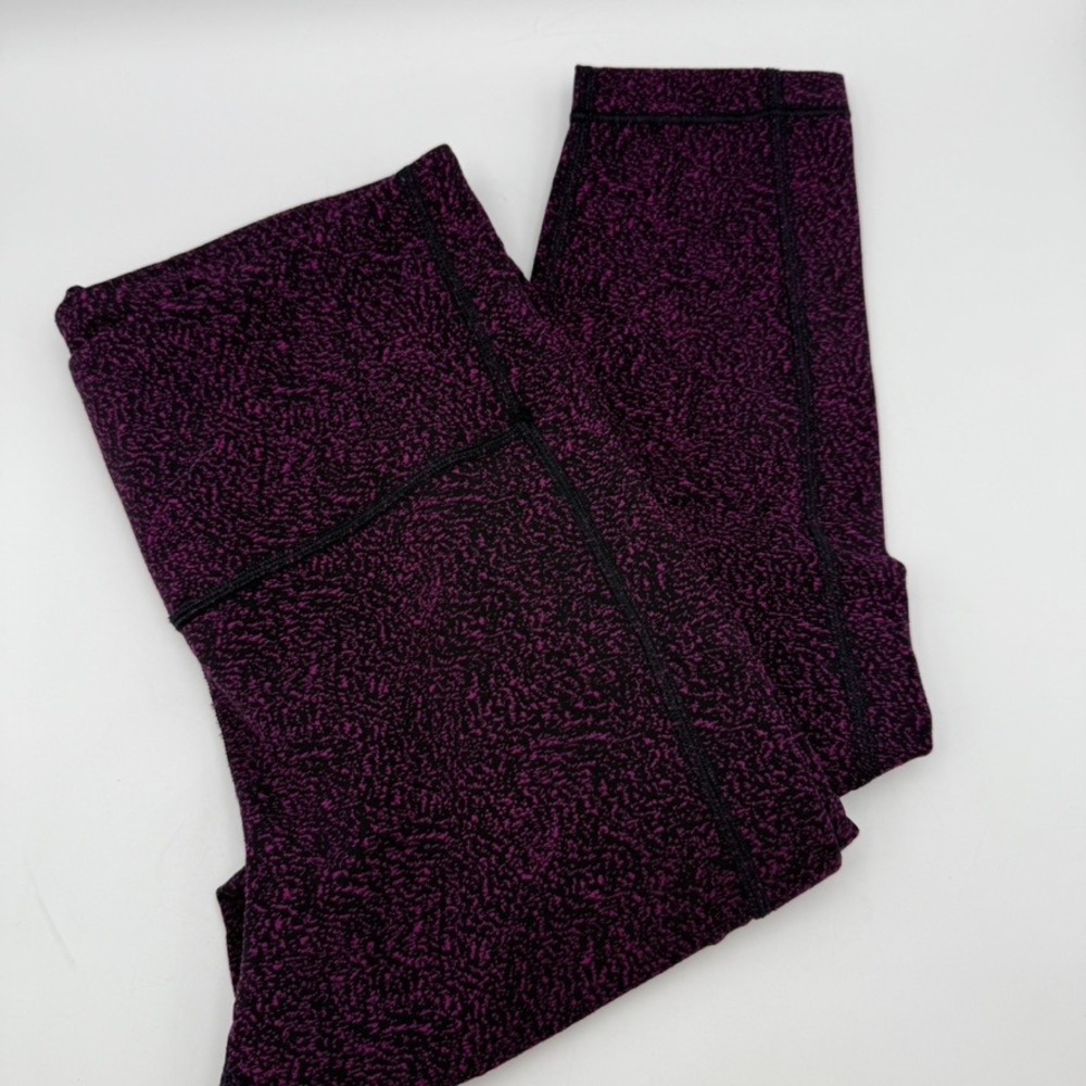 Athleta Ultimate Stash Purple Textured 7/8 Leggings Tights Womens Size S Small